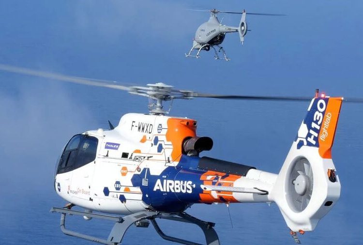 Airbus impulsa la colaboración de aeronaves tripuladas y UAS para operaciones de salvamento. Fuente: Airbus