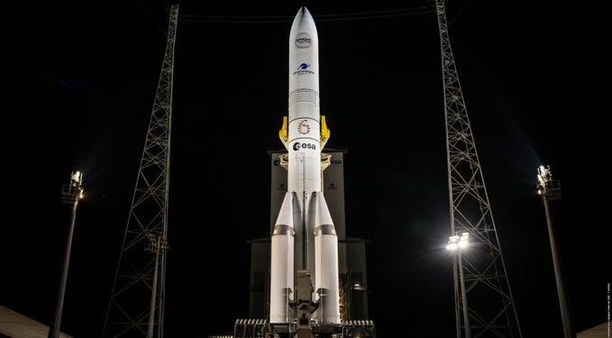 Arianespace lanzó su Ariane 64 con propulsores avanzados y 36 satélites Amazon Leo a bordo. Fuente: Arianespace