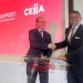 Carlos Fernández de la Peña, consejero delegado de Telespazio Ibérica, (izquierda) y José Rui Felizardo, consejero delegado de CEiiA. Fuente: Telespazio Ibérica
