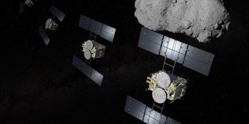 Hayabusa2 se prepara para un nuevo hito con el sobrevuelo del asteroide Torifune. Fuente: JAXA/IKESHITA Akihiro