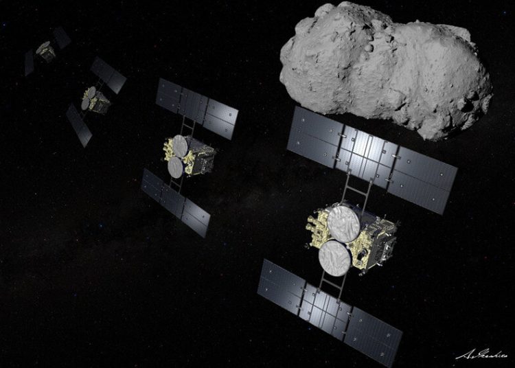Hayabusa2 se prepara para un nuevo hito con el sobrevuelo del asteroide Torifune. Fuente: JAXA/IKESHITA Akihiro