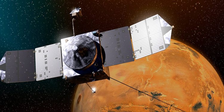 La misión MAVEN de la Nasa finalizó tras 11 años en órbita alrededor de Marte. Fuente: Nasa/Goddard/University of Colorado/Laboratory for Atmospheric and Space Physics
