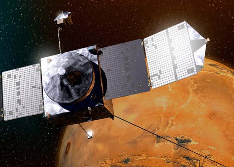 La misión MAVEN de la Nasa finalizó tras 11 años en órbita alrededor de Marte. Fuente: Nasa/Goddard/University of Colorado/Laboratory for Atmospheric and Space Physics