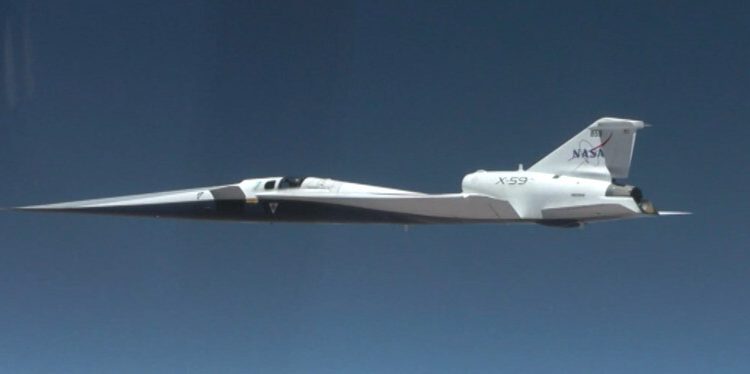 Primer vuelo hipersónico del avión X-59 de la Nasa. Fuente: Nasa/ Lori Losey