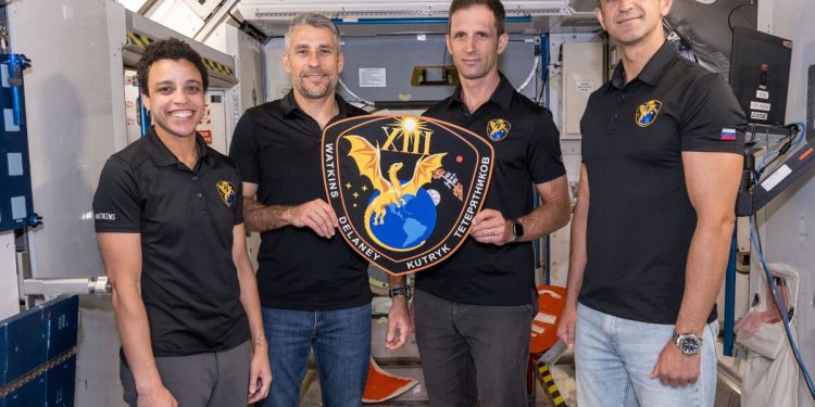 Los cuatro miembros de la misión SpaceX Crew-13. Fuente: Nasa/Morgan Gridley