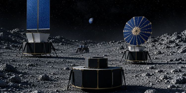 Northrop Grumman desarrolla misiones de demostración de infraestructura lunar para construir la base lunar de la Nasa. Fuente: Northrop Grumman.