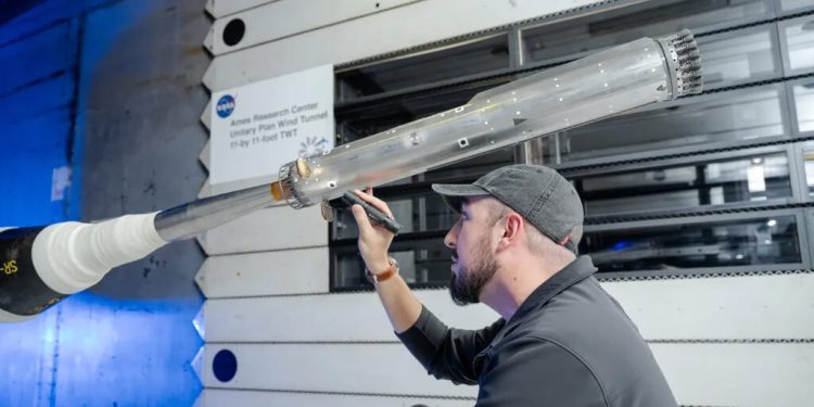 La Nasa y SpaceX avanzan en las pruebas en túnel de viento del cohete Starship. Fuente: Nasa.