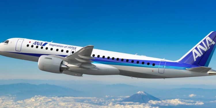 Un E190-E2 de ANA. Fuente: Embraer