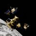 La nave Elytra de Firefly desplegando drones JPL sobre el polo sur de la Luna. Fuente: Firefly