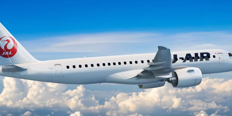 Un E190 de JAL. Fuente: JAL